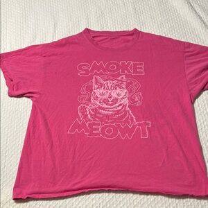 Pink Cat smoke meowt 420 tree herb Graphic Men's Tee